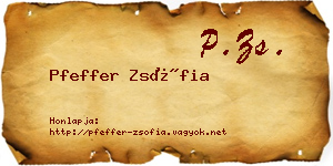 Pfeffer Zsófia névjegykártya